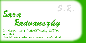 sara radvanszky business card